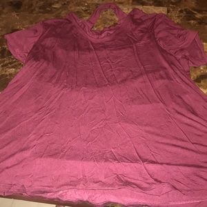 Maroon short sleeve shirt with a choker Built in